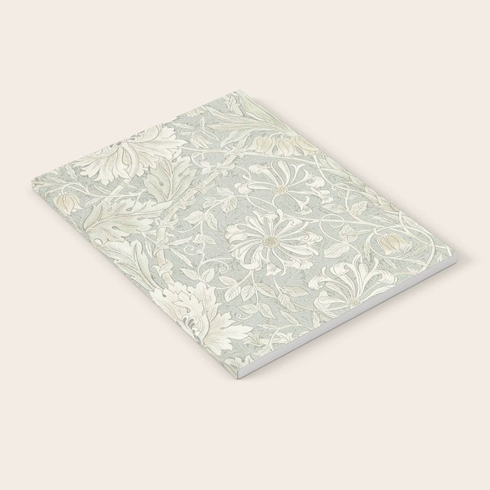 William Morris Honeysuckle & Tulip Pale Grey Blue Floral Notebook Gallery Image 2