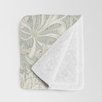 William Morris Honeysuckle & Tulip Pale Grey Blue Floral Throw Blanket Gallery Image 3