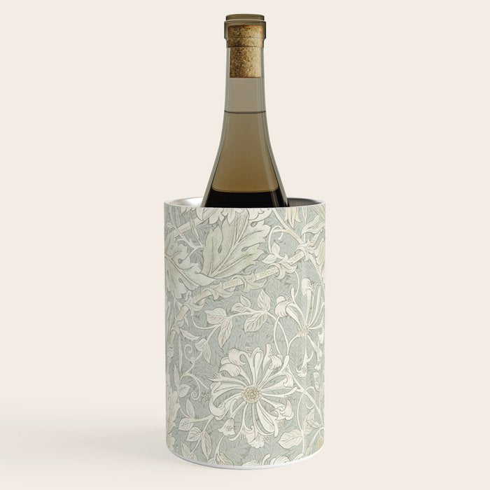 William Morris Honeysuckle & Tulip Pale Grey Blue Floral Wine Chiller Gallery Image 3