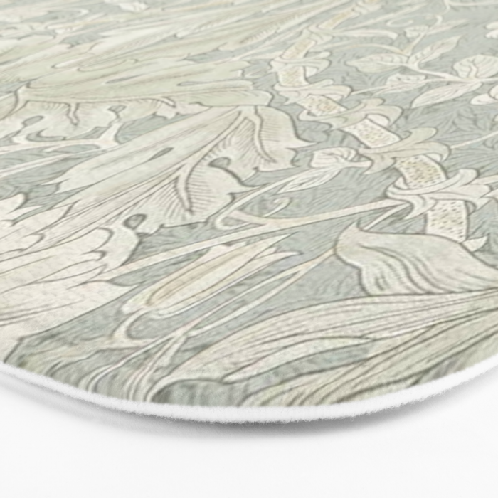 William Morris Honeysuckle & Tulip Pale Grey Blue Floral Bath Mat Gallery Image 3