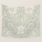 William Morris Honeysuckle & Tulip Pale Grey Blue Floral Wall Tapestry Gallery Image 4
