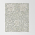 William Morris Honeysuckle & Tulip Pale Grey Blue Floral Throw Blanket Gallery Image 2