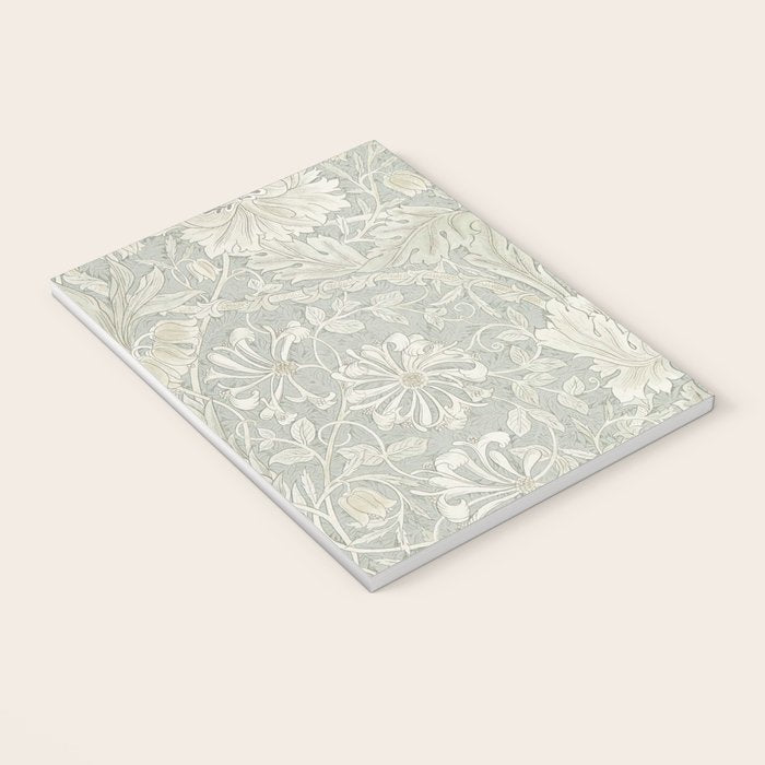 William Morris Honeysuckle & Tulip Pale Grey Blue Floral Notebook Gallery Image 3