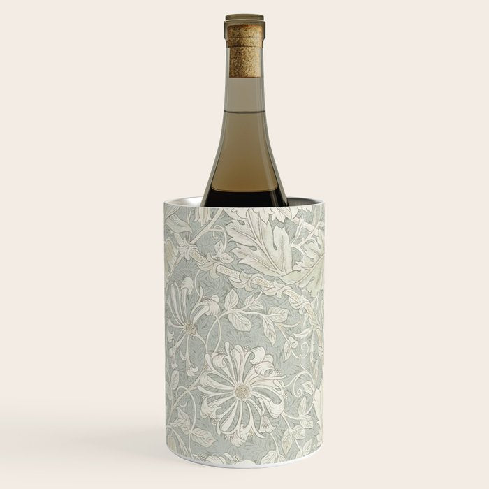 William Morris Honeysuckle & Tulip Pale Grey Blue Floral Wine Chiller Gallery Image 2