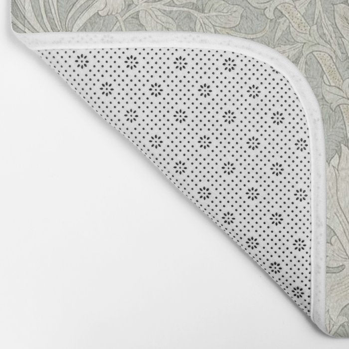 William Morris Honeysuckle & Tulip Pale Grey Blue Floral Bath Mat Gallery Image 2