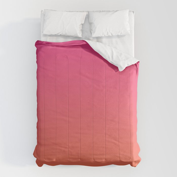 Gradient Fade Hot Pink to Orange Ombré Comforter Gallery Image 6