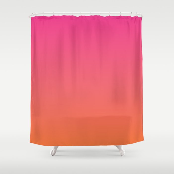 Gradient Fade Hot Pink to Orange Ombré Shower Curtain Gallery Image 1