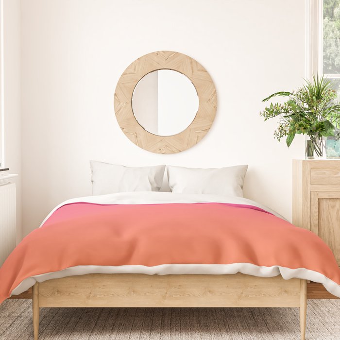 Gradient Fade Hot Pink to Orange Ombré Duvet Cover Gallery Image 3