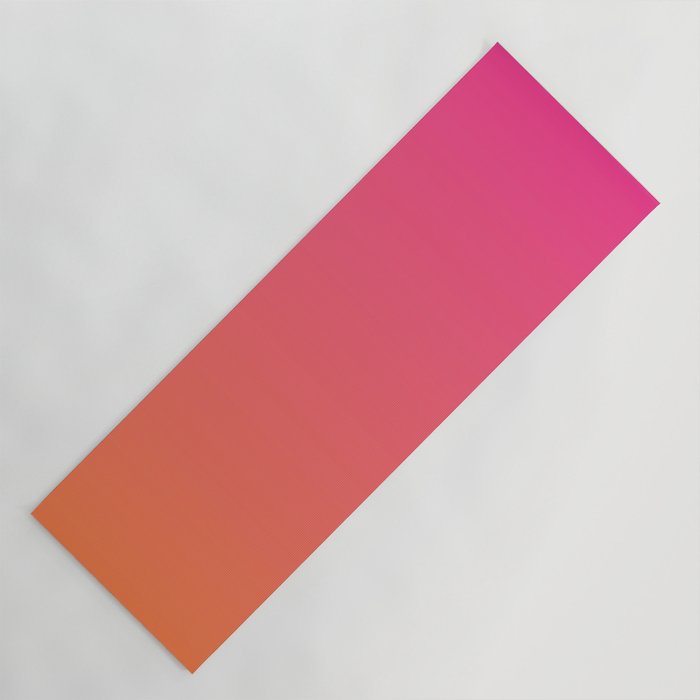Gradient Fade Hot Pink to Orange Ombré Yoga Mat Gallery Image 1