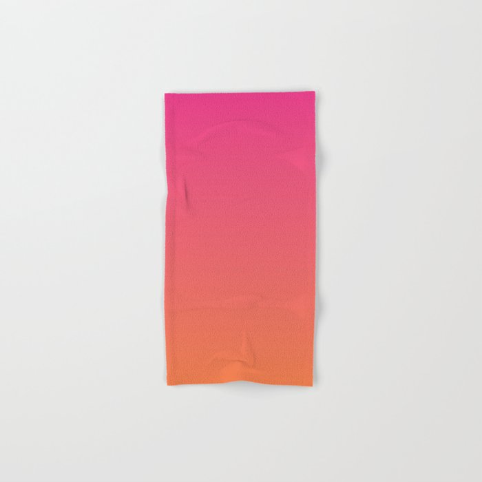 Gradient Fade Hot Pink to Orange Ombré Bath Towel Gallery Image 1