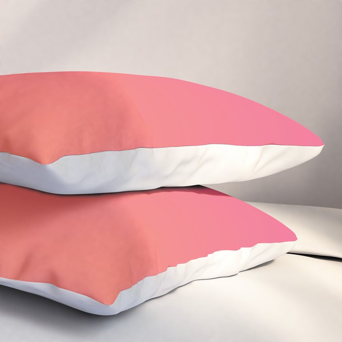 Gradient Fade Hot Pink to Orange Ombré Pillow Sham Gallery Image 3