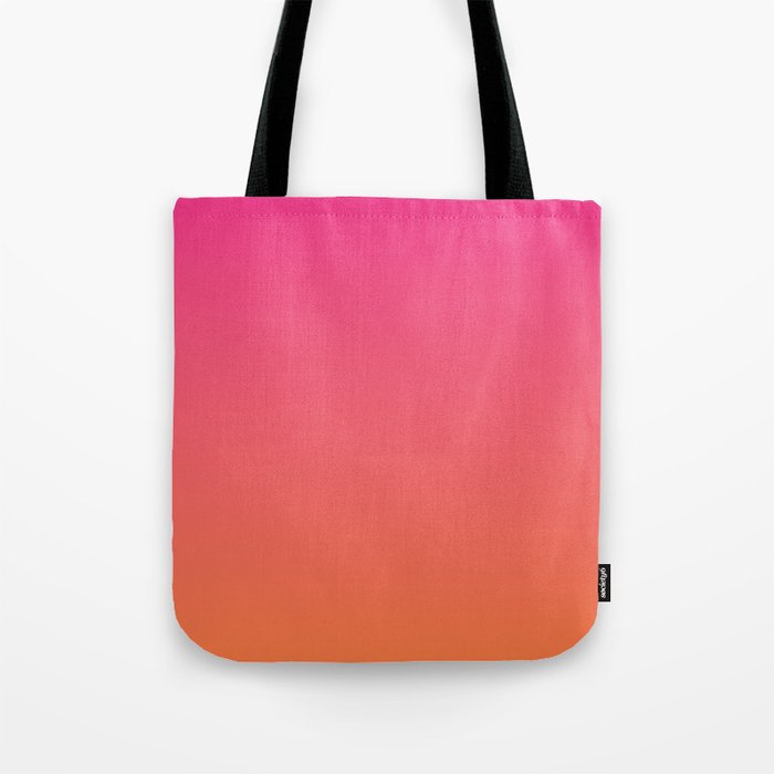Gradient Fade Hot Pink to Orange Ombré Tote Bag Gallery Image 1