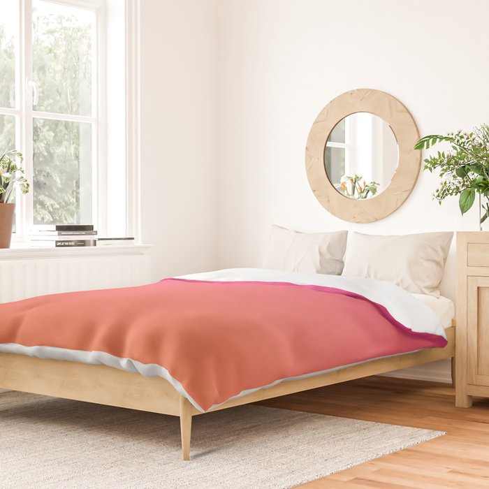Gradient Fade Hot Pink to Orange Ombré Duvet Cover Gallery Image 2