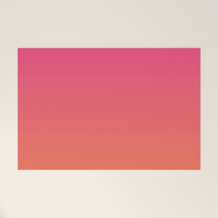 Gradient Fade Hot Pink to Orange Ombré Welcome Mat Gallery Image 1