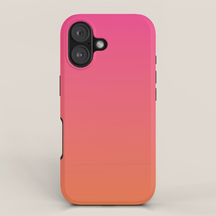 Gradient Fade Hot Pink to Orange Ombré iPhone Case Gallery Image 1