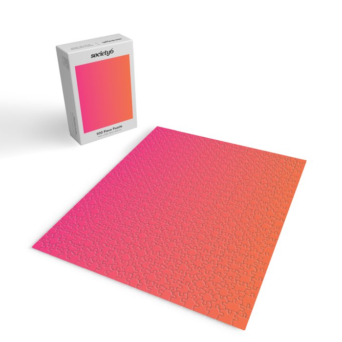 Gradient Fade Hot Pink to Orange Ombré Jigsaw Puzzle Gallery Image 2