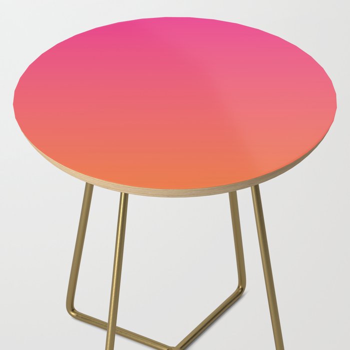 Gradient Fade Hot Pink to Orange Ombré Side Table Gallery Image 2