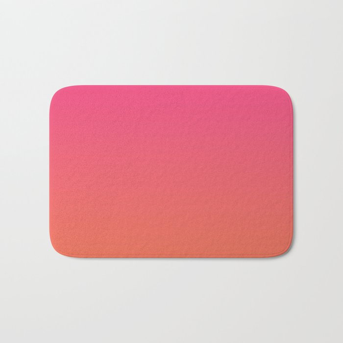 Gradient Fade Hot Pink to Orange Ombré Bath Mat Gallery Image 1
