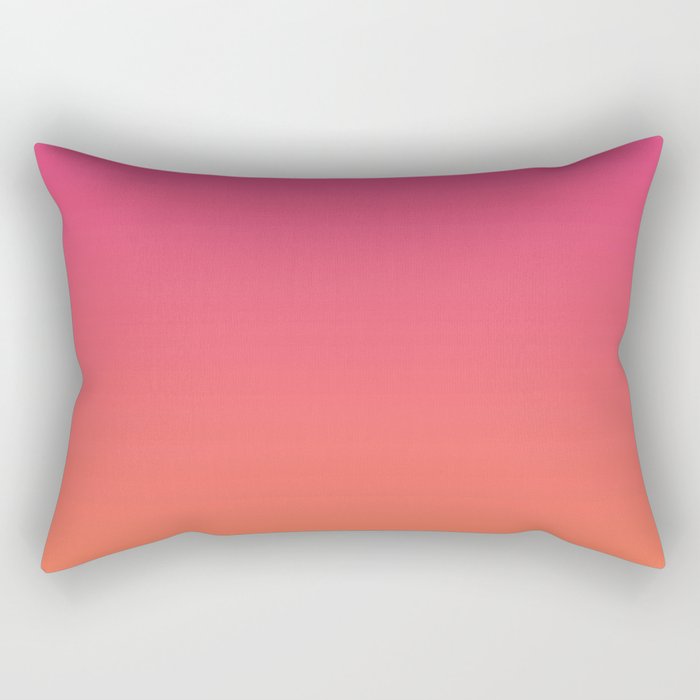 Gradient Fade Hot Pink to Orange Ombré Rectangular Pillow Gallery Image 1