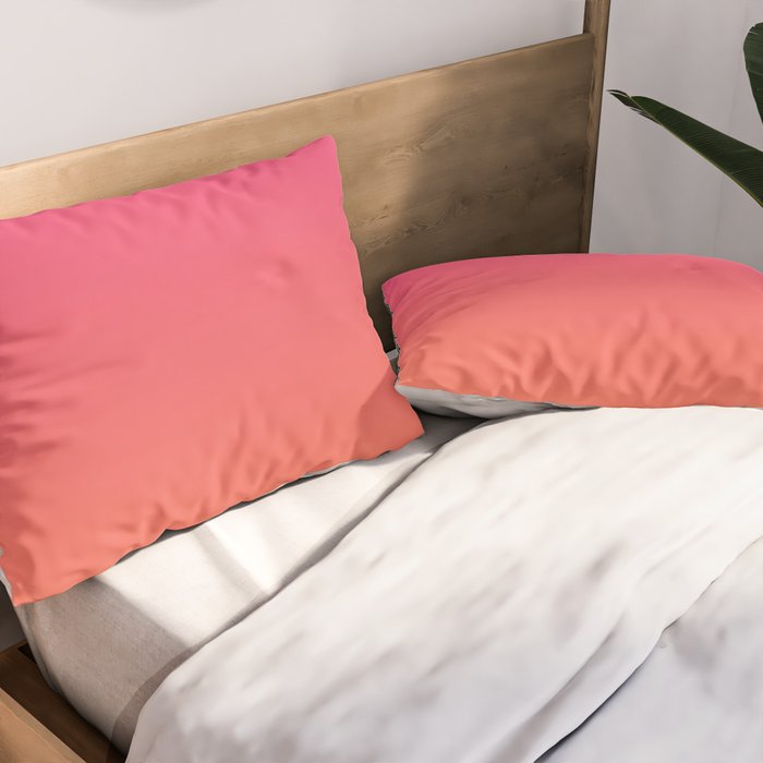 Gradient Fade Hot Pink to Orange Ombré Pillow Sham Gallery Image 2