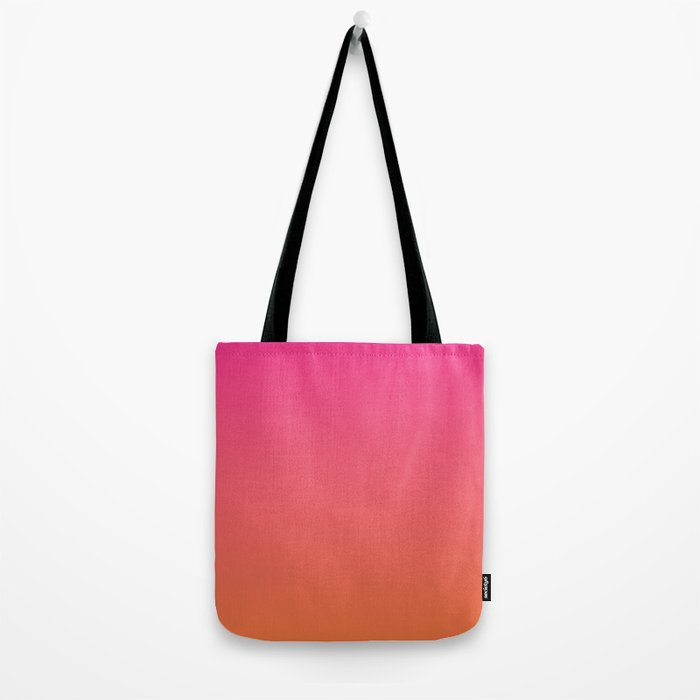 Gradient Fade Hot Pink to Orange Ombré Tote Bag Gallery Image 2