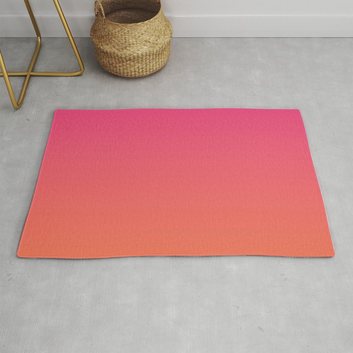 Gradient Fade Hot Pink to Orange Ombré Rug Gallery Image 1
