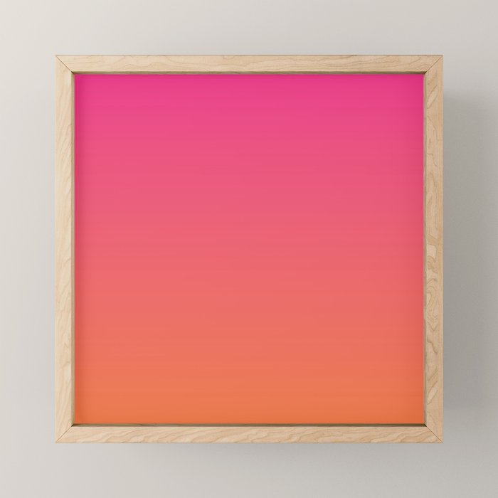 Gradient Fade Hot Pink to Orange Ombré Mini Art Print Gallery Image 1