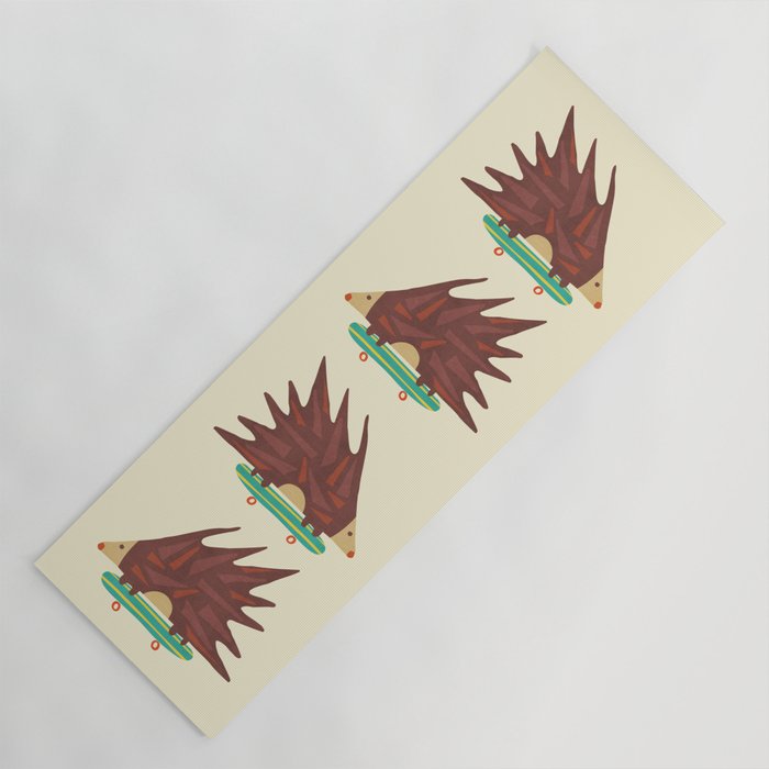 Hedgehog in hair raising speed Yoga Mat Gallery Image 1