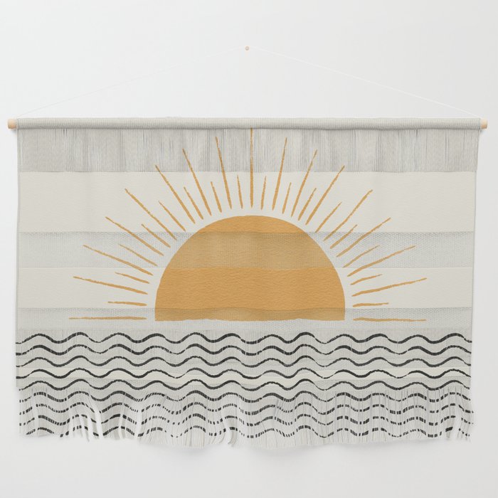 Sunrise Ocean -  Mid Century Modern Style Wall Hanging Gallery Image 1