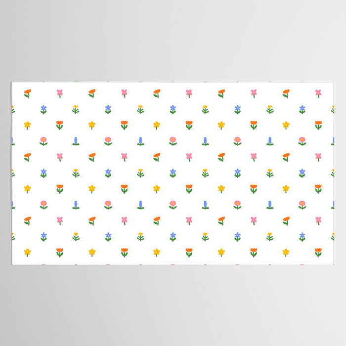 Colorful spring flower art pattern Tablecloth Gallery Image 2