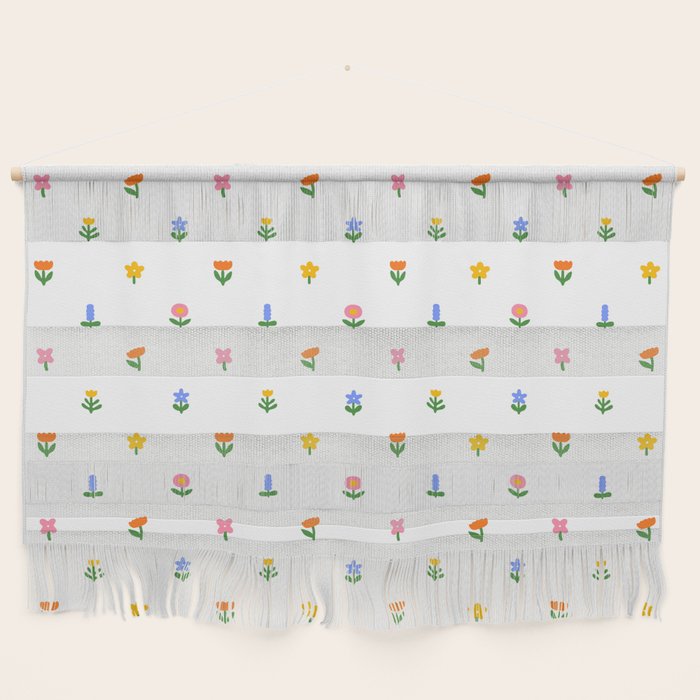 Colorful spring flower art pattern Wall Hanging Gallery Image 1
