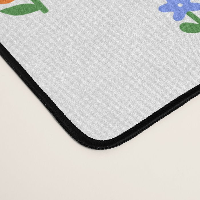 Colorful spring flower art pattern Desk Mat Gallery Image 4