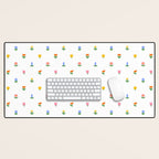 Colorful spring flower art pattern Desk Mat Gallery Image 1