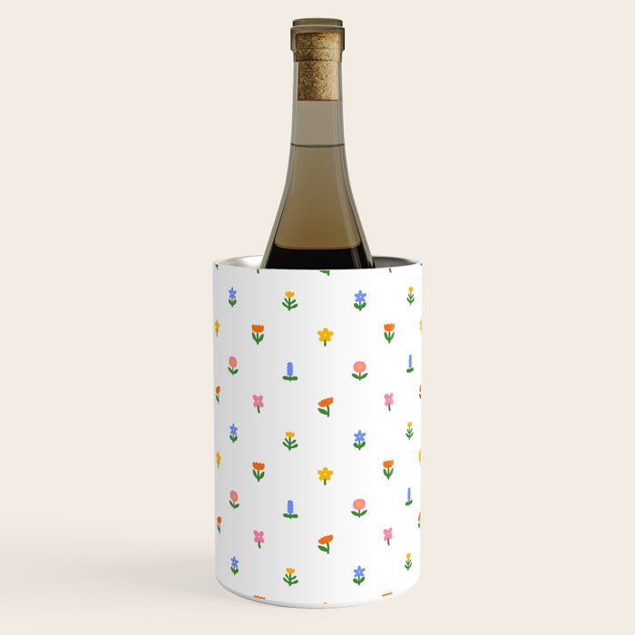 Colorful spring flower art pattern Wine Chiller Gallery Image 2