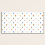 Colorful spring flower art pattern Desk Mat Gallery Image 3