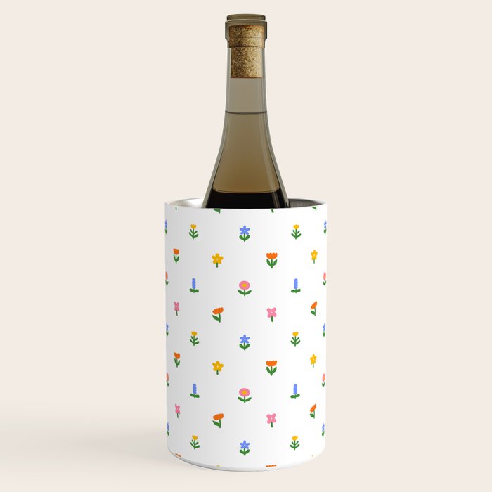 Colorful spring flower art pattern Wine Chiller Gallery Image 1