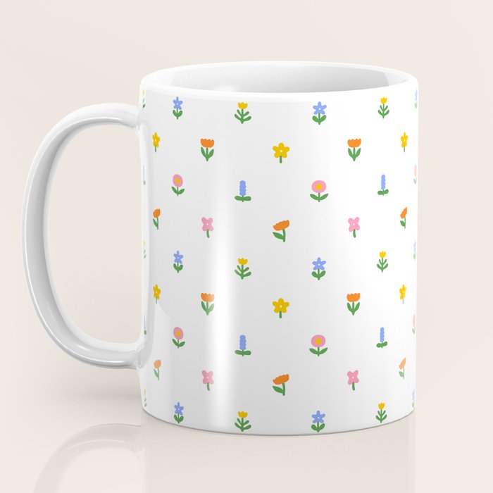 Colorful spring flower art pattern Coffee Mug Gallery Image 3