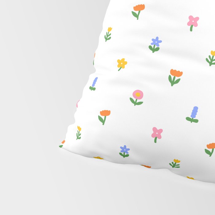 Colorful spring flower art pattern Pillow Sham Gallery Image 4