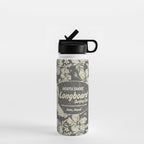 Club Surfing Longboard Logo and Hibiscus Hawaiian Print  Water Bottle Gallery Image 1