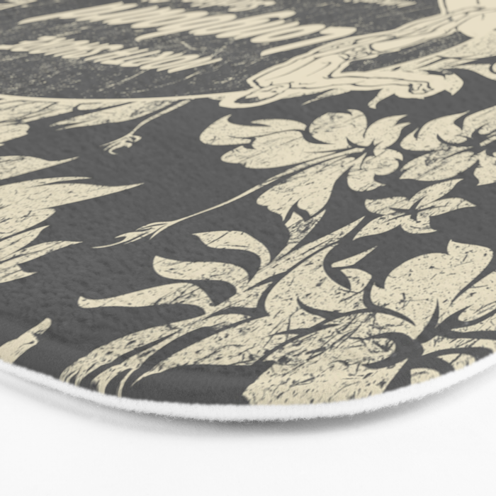 Club Surfing Longboard Logo and Hibiscus Hawaiian Print  Bath Mat Gallery Image 3
