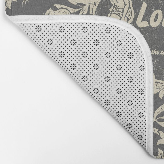 Club Surfing Longboard Logo and Hibiscus Hawaiian Print  Bath Mat Gallery Image 2