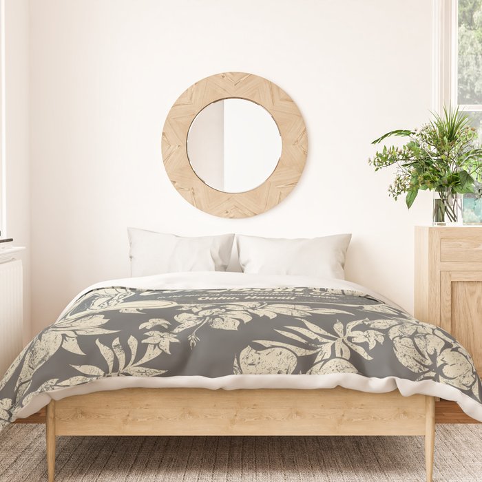Club Surfing Longboard Logo and Hibiscus Hawaiian Print  Duvet Cover Gallery Image 3