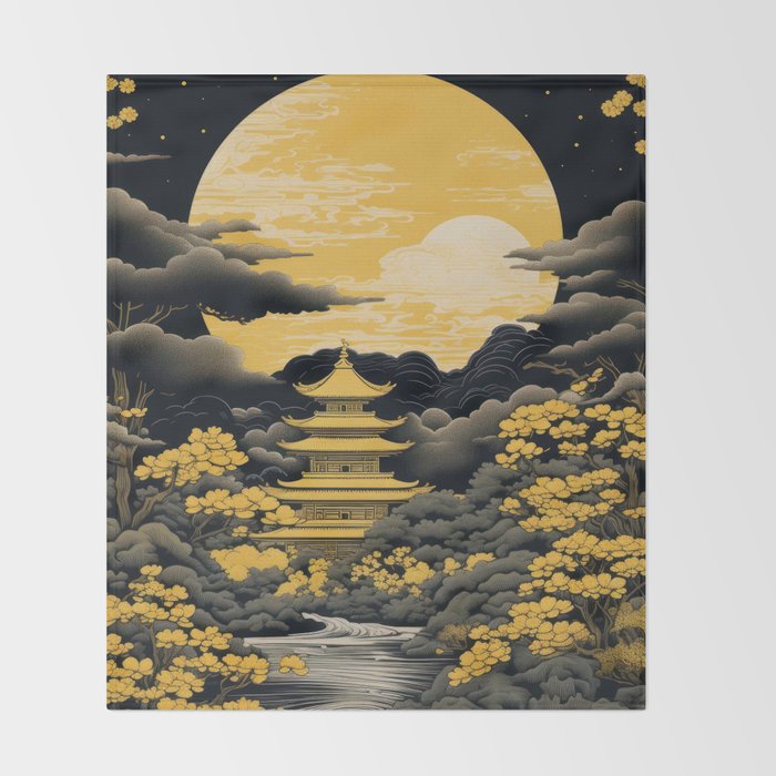 Golden Pagoda Throw Blanket Gallery Image 2