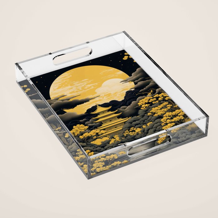 Golden Pagoda Acrylic Tray Gallery Image 1