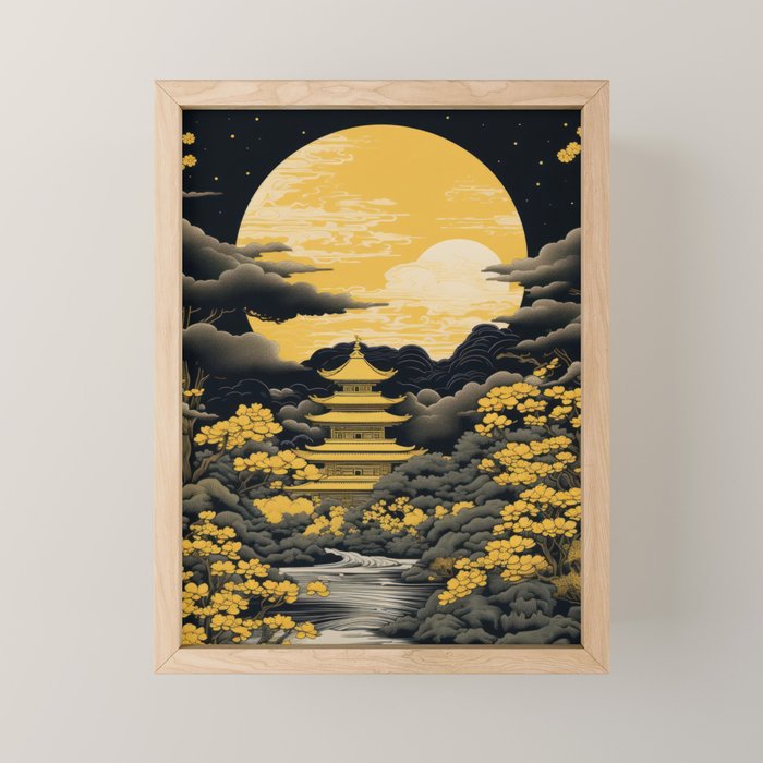 Golden Pagoda Mini Art Print Gallery Image 1