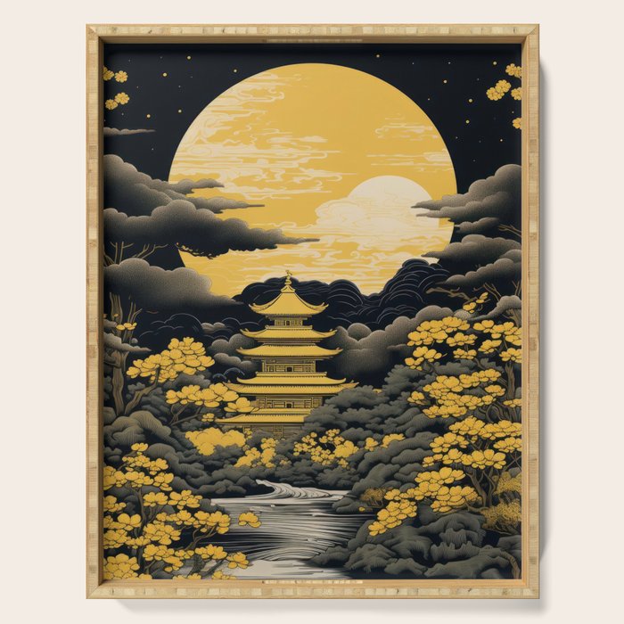 Golden Pagoda Serving Tray Gallery Image 1