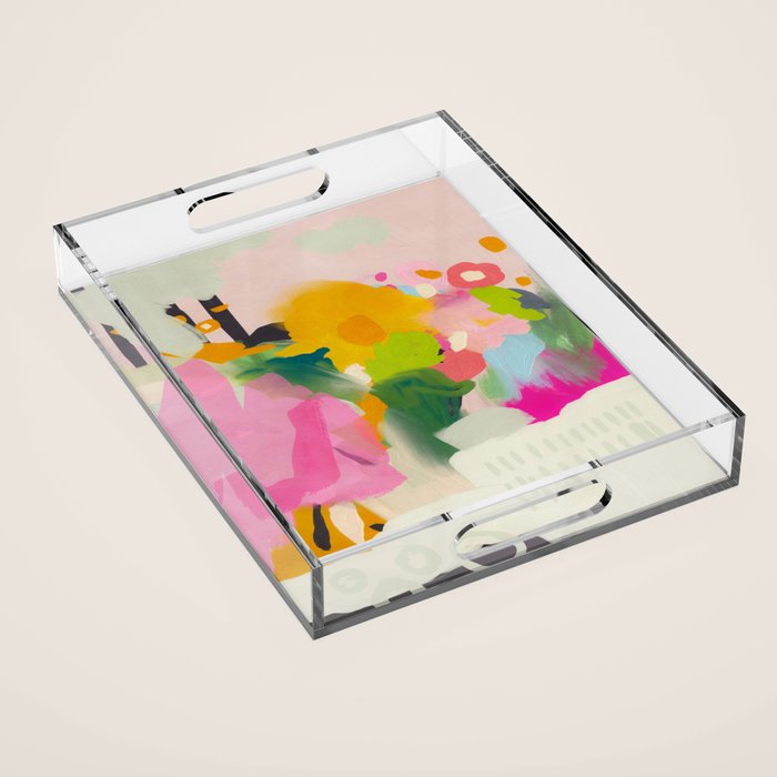 floral color study abstract art Acrylic Tray Gallery Image 1