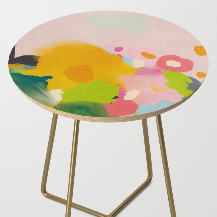 floral color study abstract art Side Table Gallery Image 2