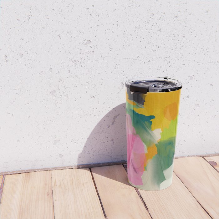floral color study abstract art Travel Mug Gallery Image 4