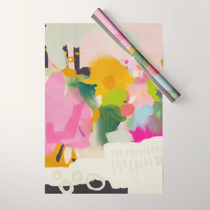 floral color study abstract art Wrapping Paper Gallery Image 1